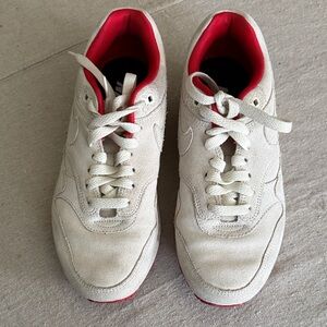 Nike Air Cream and Red Sneakers